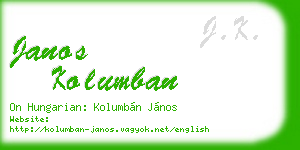 janos kolumban business card